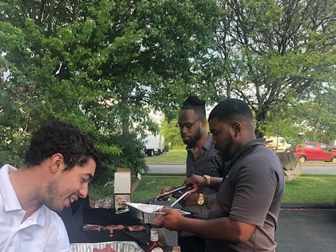 3 Men Taking Grilled Food - Ascension Management, Inc - Direct Marketing and Sales Staten Island