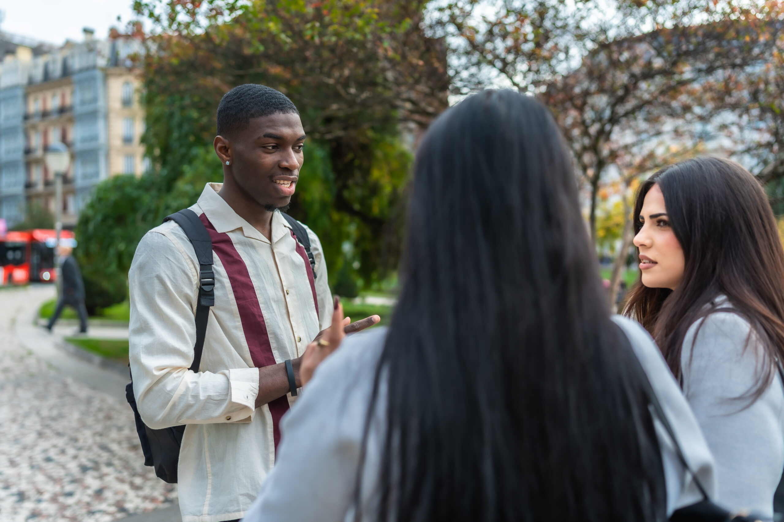 Sales professional connecting with customers.